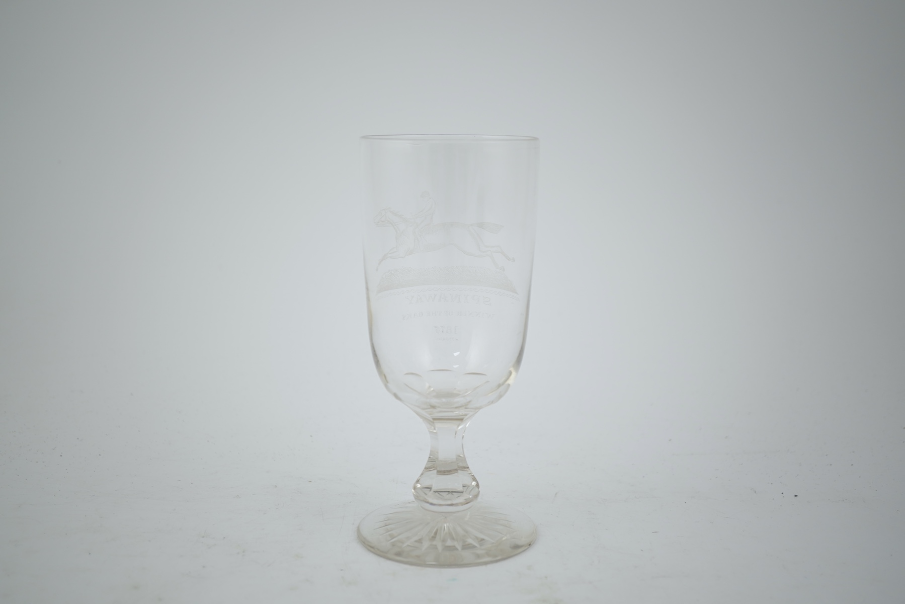 A Victorian horse racing goblet, c.1875